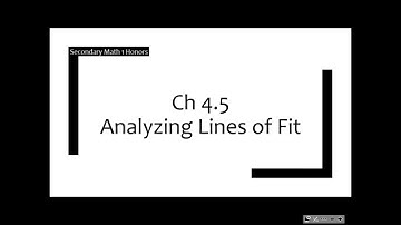 Lesson 4.5 (part 1) Analyzing Lines of Fit - Sec Math 1