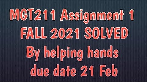 MGT211 Assignment 1 Solution fall 2021 by helping hands
