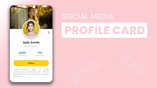 How To Make Profile Card Using HTML and CSS | Tutorial for Beginners