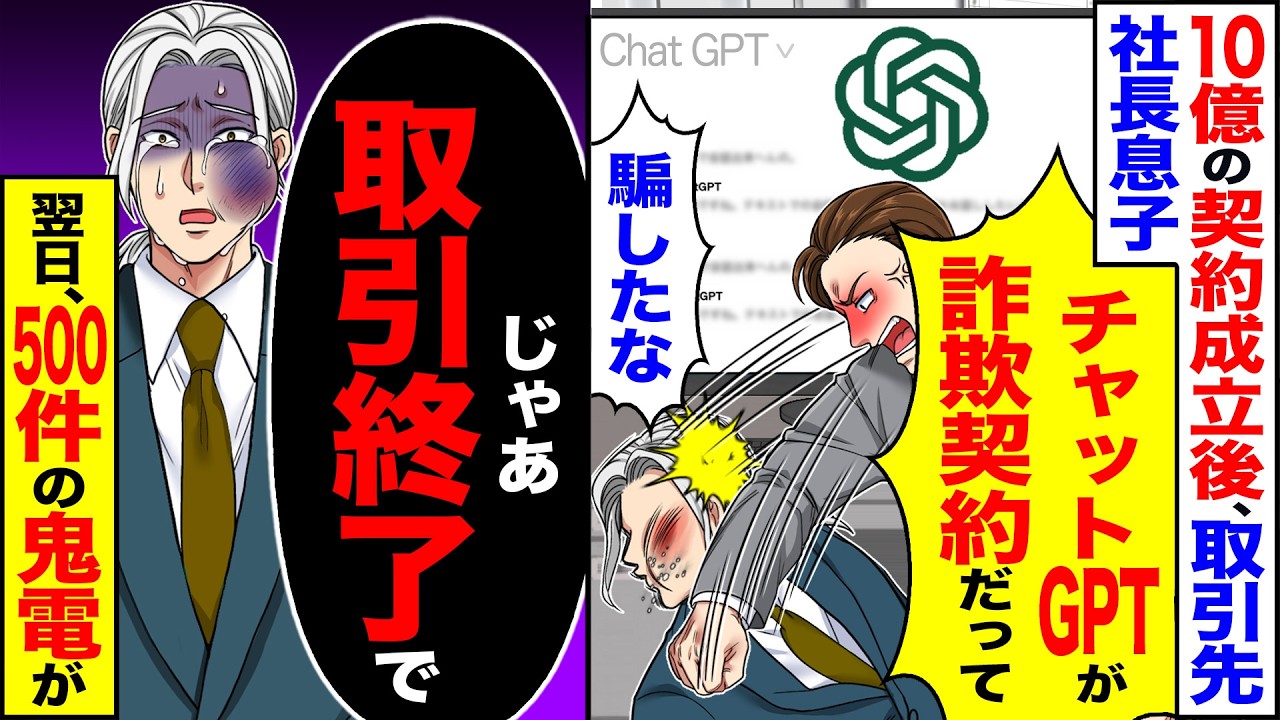 スカッと】10億の契約成立後、取引先社長息子「チャットGPTが詐欺契約