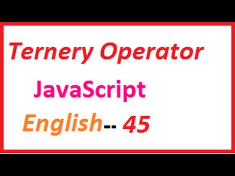 what is Ternery Operator in JavaScript--English 45-vlr training videos for cats