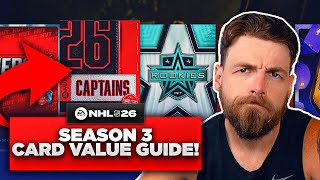 COMPLETE SEASON 3 NHL 26 HUT CARD VALUE GUIDE!