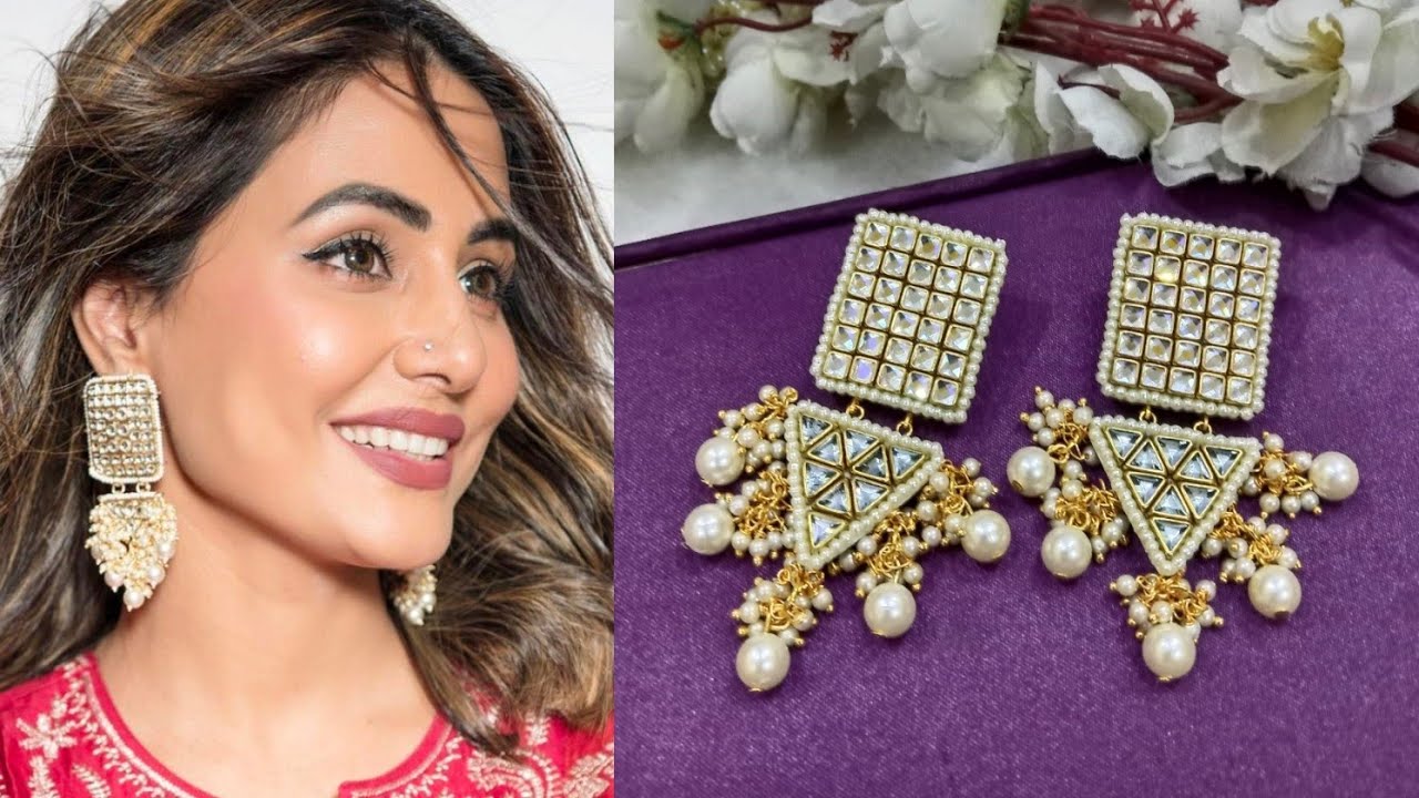 Hina Khan Inspired Kundan Earring Making at Home |Jhumka Making