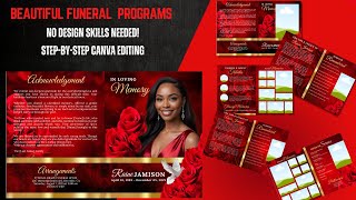 Last Minute Funeral Program? Easy Edit | Step-by-Step Canva Tutorial for Beautiful Memorial Programs
