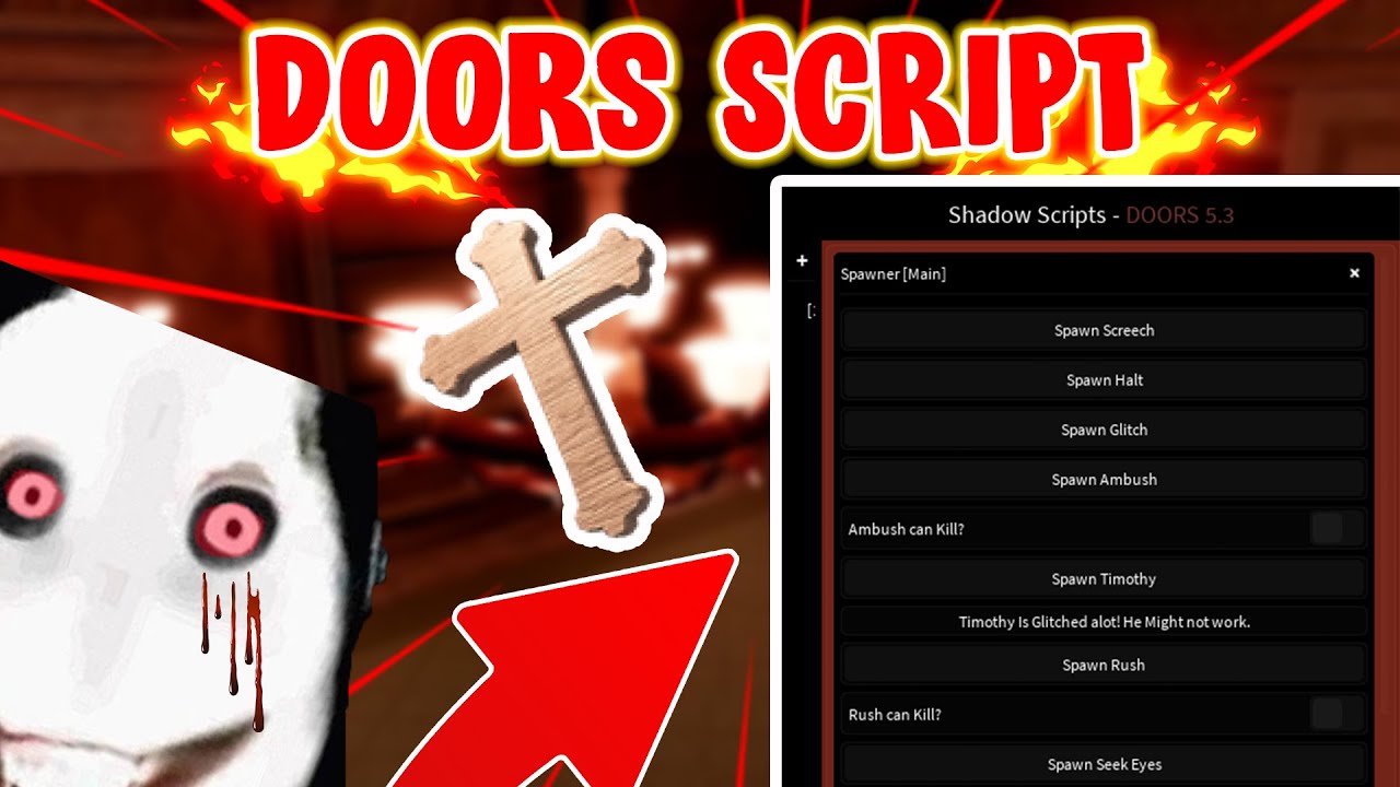 💀Roblox Doors Script GUI Hack Entity Spawner, Get Crucifix, AutoFarm