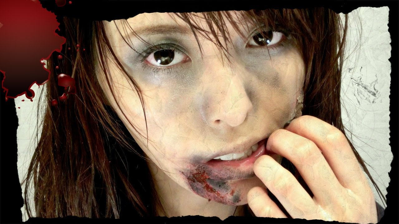 100均で作った血のりでハロウィンゾンビメイク Zombie Make Up Tutorial Easy Halloween Youtube