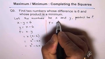 Minimum for Two Numbers with Difference Q9
