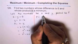 Minimum for Two Numbers with Difference Q9