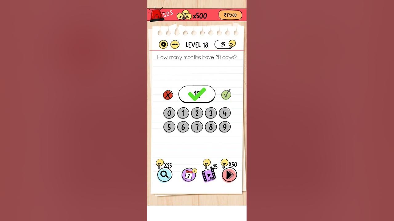How Many Months Have 28 Days Brain Test Level 18 viral gaming brain-test-tricky-puzzles-level-17-18-how-many-months-have-28-days