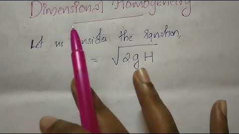 CE 206 FM 2 - MODULE 6 - DIMENSIONAL HOMOGENEITY