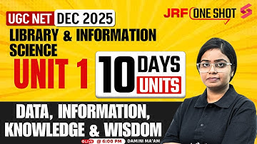 UGC NET Library And Information Science Unit 1 | Data, Information, Knowledge & Wisdom By Damini