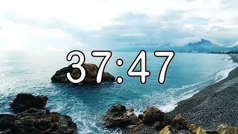47 minute timer with Calm and Soft Music and sea wave cinematic background