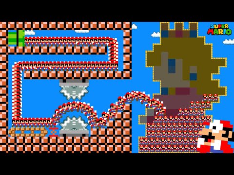 Mario Build Peach Tower But with 9999 Mario Tiny March Madness | Game Animation