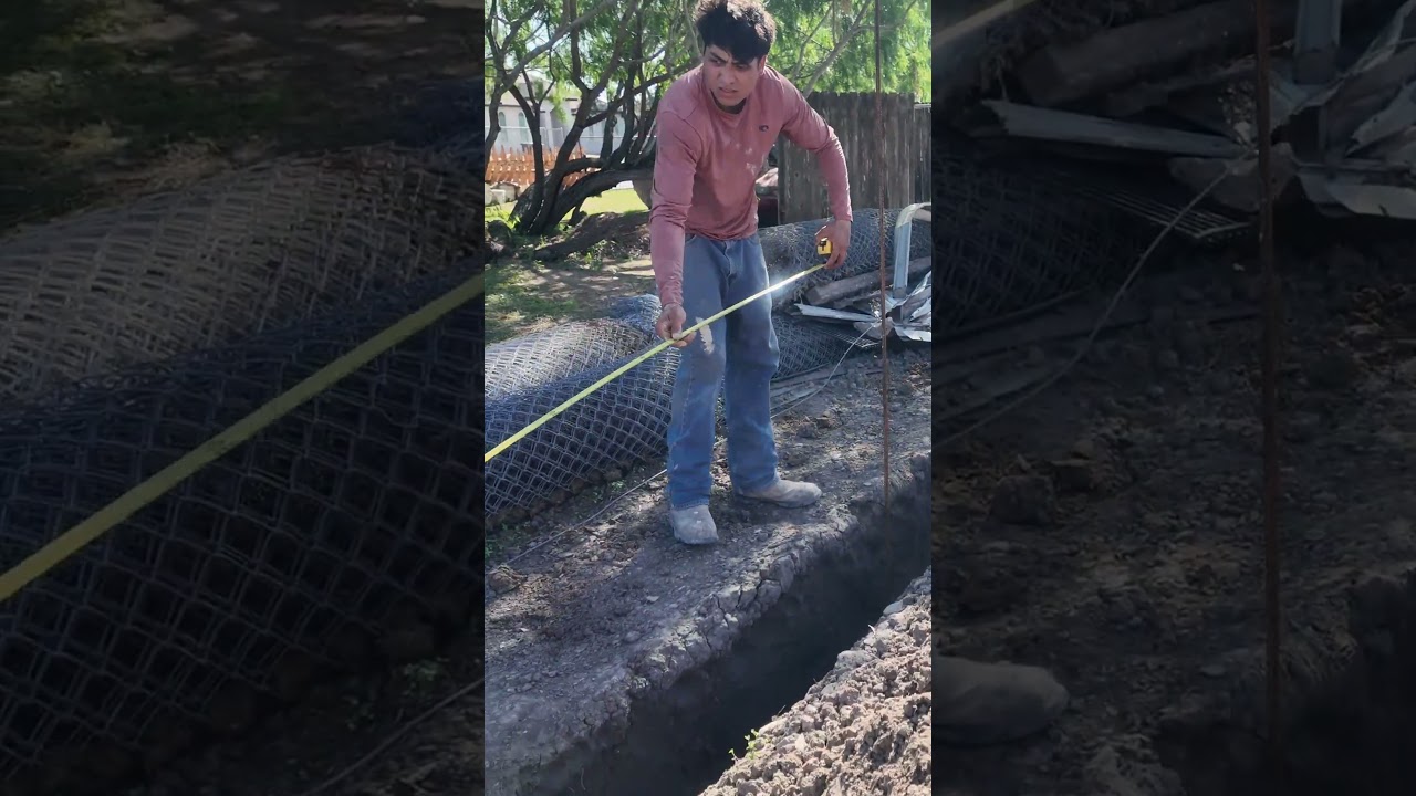 Measuring to place rebar for a block wall fence 