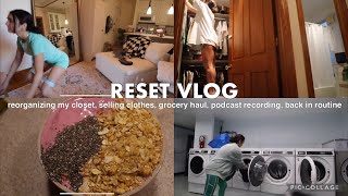 GETTING MY LIFE TOGETHER | reorganizing my closet, cleaning my apartment, grocery + gym