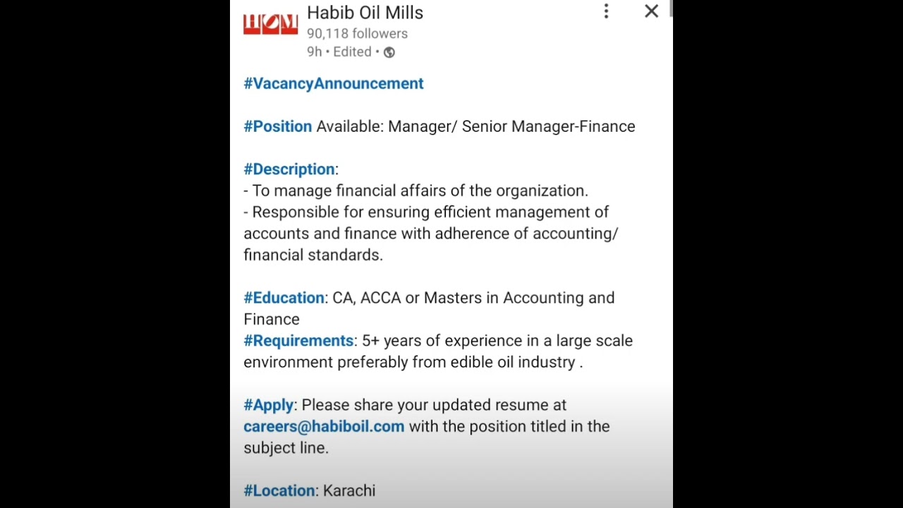 Manager/ Senior Manager- finance | Job seekers | New Opportunities