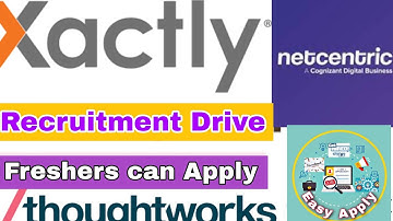 ThoughtWorks Off Campus Drive|Xactly Hiring Trainee Software Developer |Cognizant (Netcentric)Hiring