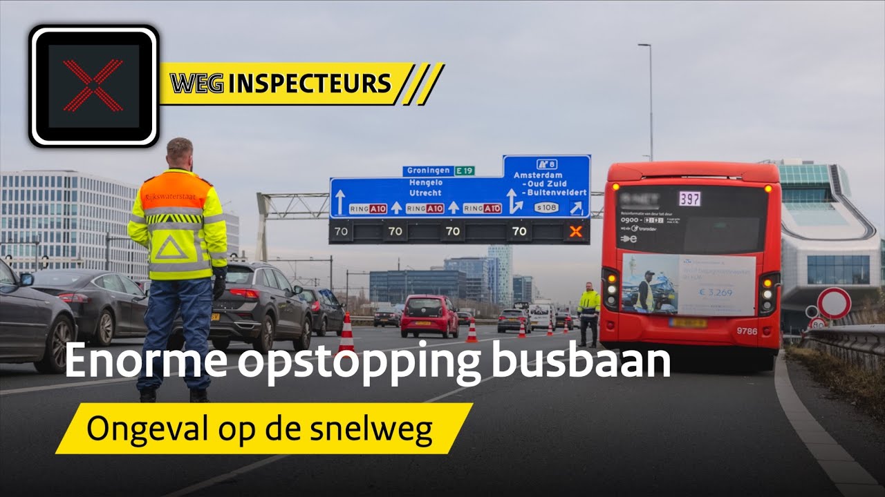Ongeval en opstopping op de busbaan! | Weginspecteurs #9