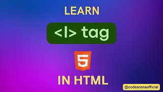 Mastering I Tag In Html -- A Beginners Guide Code Arena