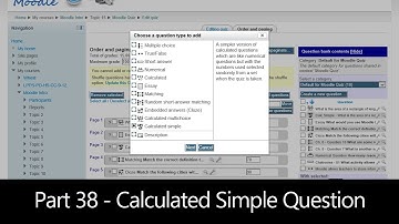 Part 38 - Calculated Simple Question (Moodle How To)