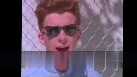Never Gonna Give You Up,but every time he says "NEVER" the video speeds up by 0.25x