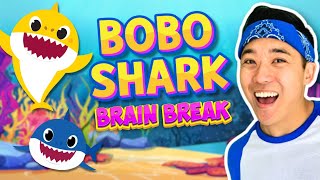 🦈 BABY SHARK Adventure Brain Break | Fun Kids Exercise + FREEZE DANCE | GoNoodle Inspired by Bobo P.E. 45,353 views 8 months ago 9 minutes, 52 seconds