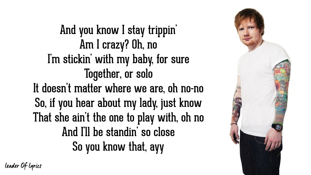 Ed Sheeran Cross Me Lyrics Ft Chance The Rapper Pnb Rock Youtube