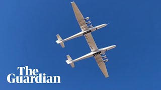 World's largest plane takes flight over the Mojave desert