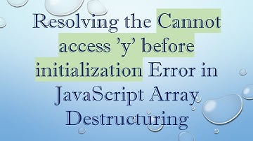 Resolving the Cannot access 
