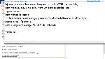 Como Bloquear a tecla CTRL do Blog