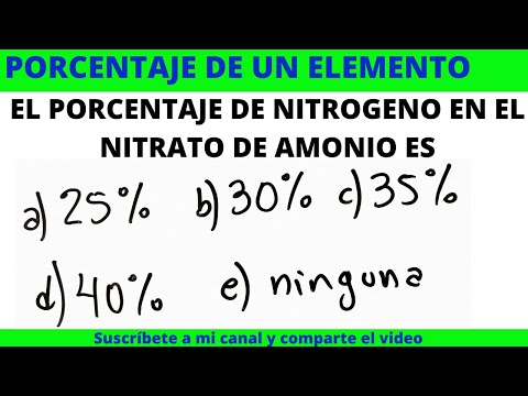 Video: ¿Cuál es el porcentaje de masa de nitrógeno en el nitrato de amonio?