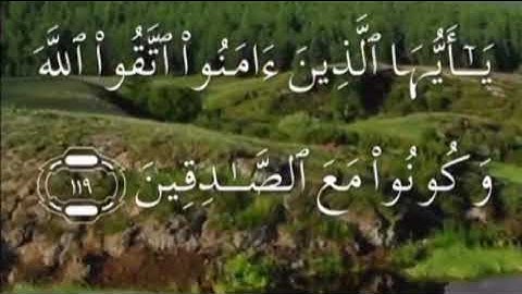 سورة التوبة صفحة ٢٠٦ مكتوبة مكررة مع سعد الغامدي