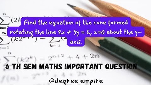 Finding the equation of cone 6th sem maths important question #degree #degree_exams #mpc
