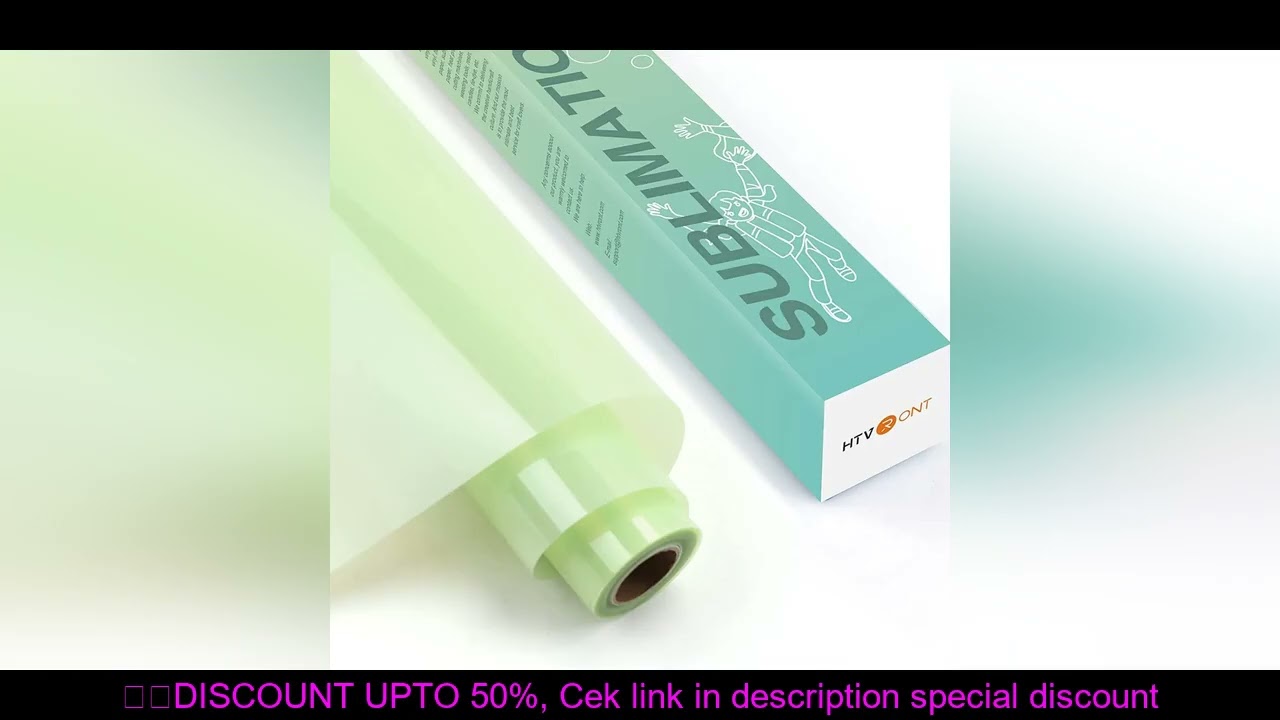 HTVRONT 12"X10FT Sublimation Heat Transfer Vinyl for Light-Colored Shirts Clear Dye Sub HTV Vinyls f