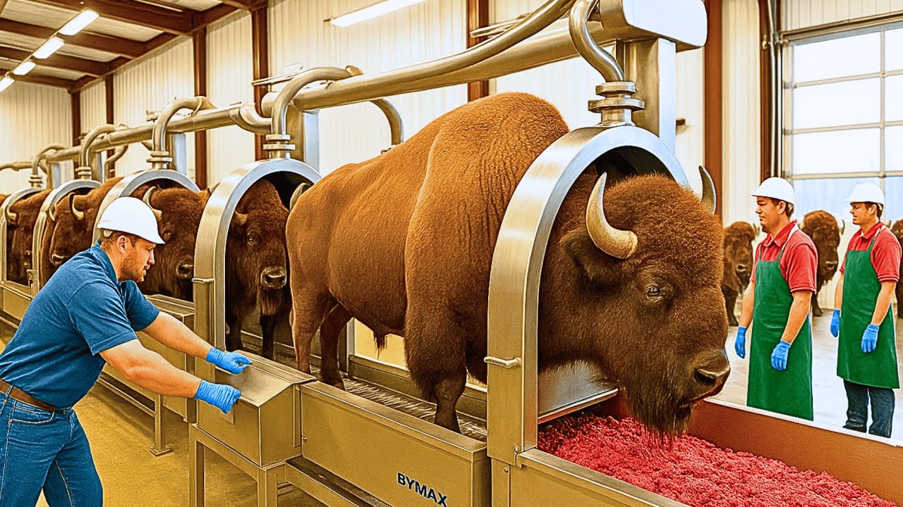 How Millions of Bisons Are Raised for Premium Meat – Massive Bison Farming in Giant U.S. Ranches