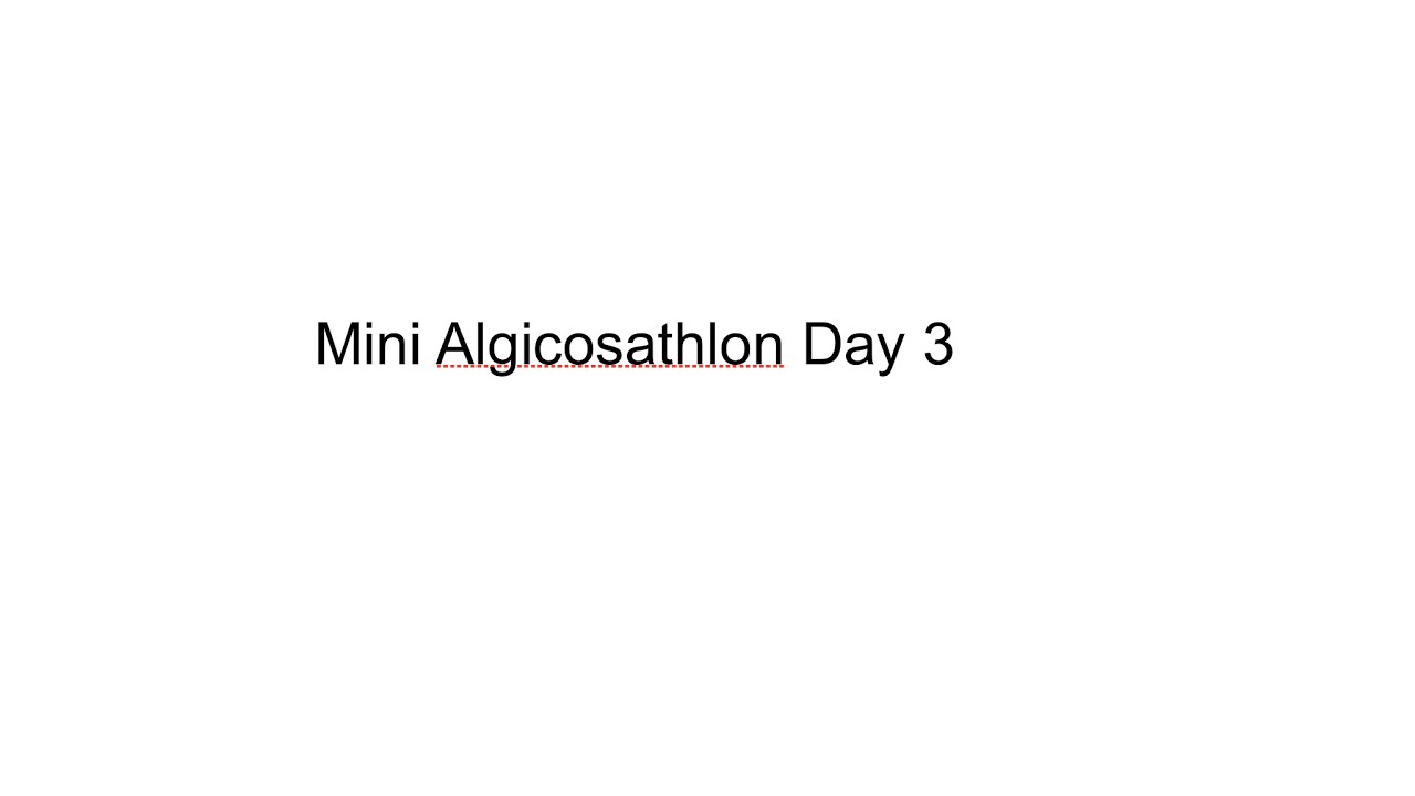 Mini Algicosathlon Day 3 - YouTube