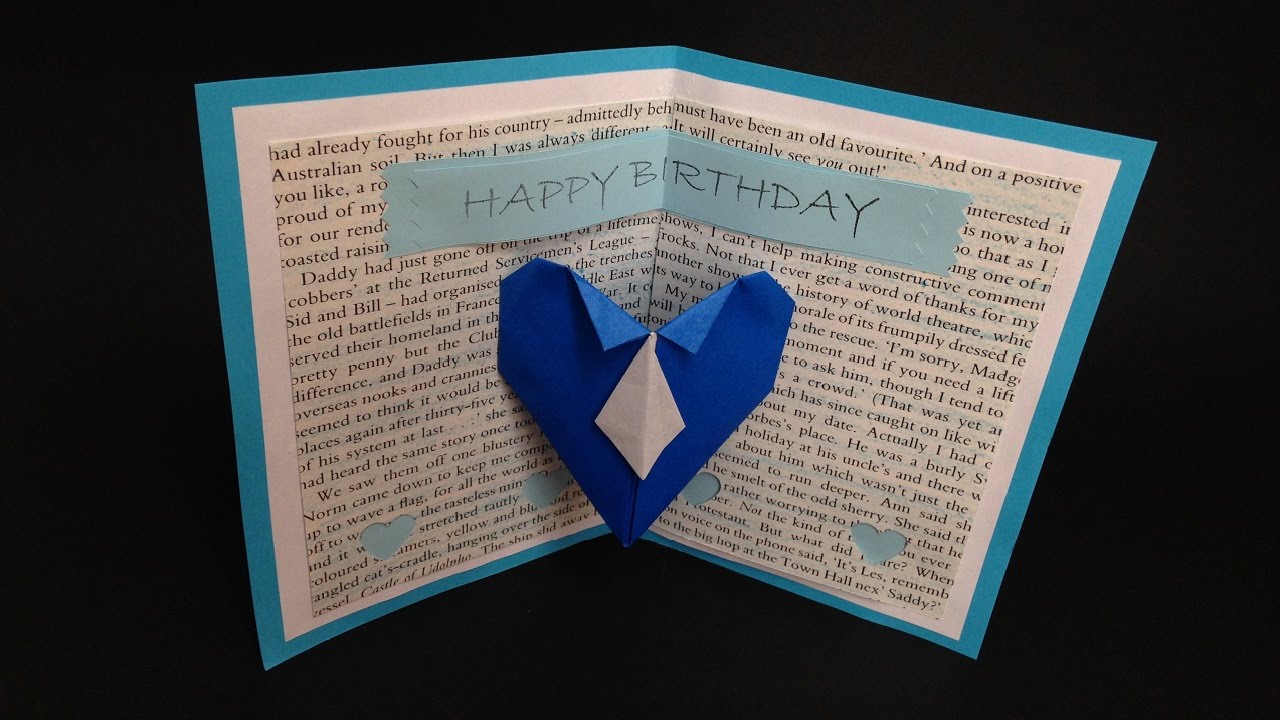 Origami Birthday Card For Him Pop Up Card Instructions 折り紙 誕生日カード 男性用 立体 簡単な折り方 Youtube