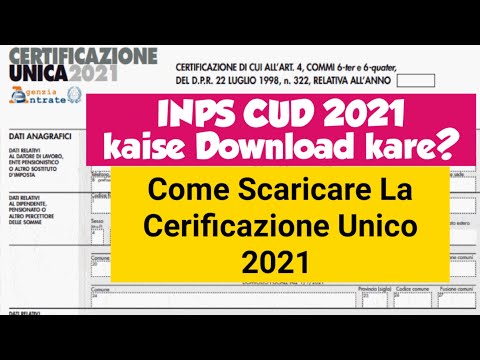 INPS CUD 2021 kaise Download kare |Come Scaricare La Cerificazione Unico 2021 per 730