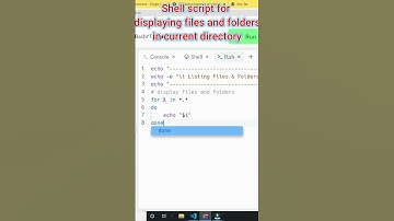 Displaying files and folders in Current Working Directory using shell script | Bash Script #shorts