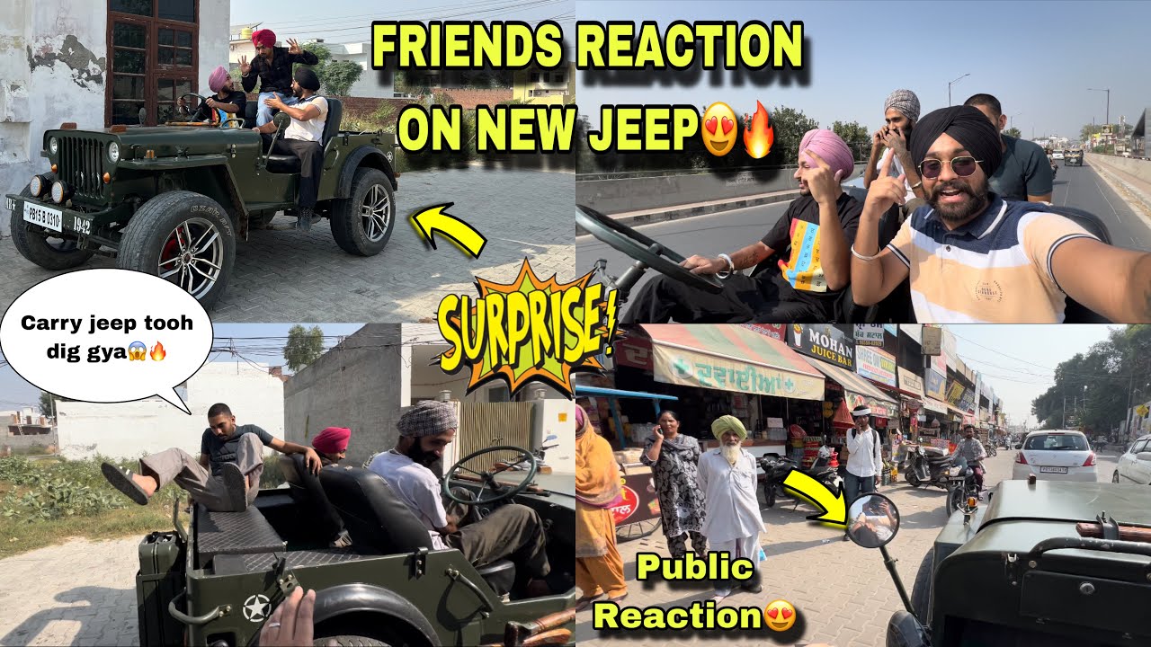 FRIENDS REACTION ON NEW JEEP😍🔥 || SURPRISE VLOG😍 ~ Prabh Buttar🔥
