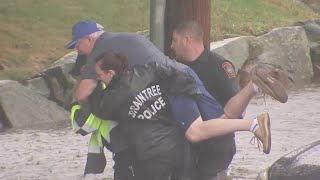 Stunning images: Stranded drivers rescued, roads turned into rivers as flash flooding hits Mass.