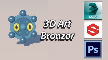 3D Speed Modeling - Pokemon Model: Bronzor - 3ds Max/Photoshop