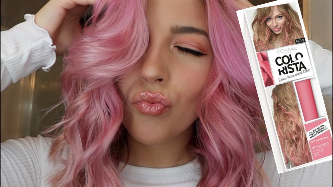 L'Oreal Colorista Review And Demo | I Dyed My Hair Pink - YouTube