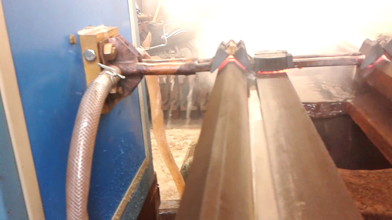 Guide Rail Hardening By induction Hardening Machine - YouTube