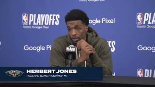 Herb Jones on defensive struggles, turnovers | Pelicans-Thunder Game 2 Postgame | 2024 NBA Playoffs