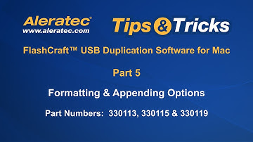 How To Format and Append with USB Duplication Software for Mac - Aleratec Tips & Tricks Part 5