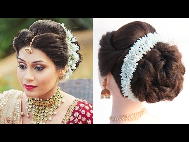 Simple Indian Bridal Hairstyle Tutorial | Perfect Bridal Bun and Bridal  Plait Wedding Hairstyles - YouTube