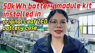 Vivne - 50kWh battery module kit install in the original Leaf ZE0 battery case