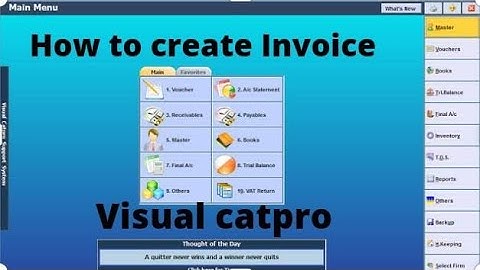HOW TO CREATE INVOICE IN VISUAL CATPRO