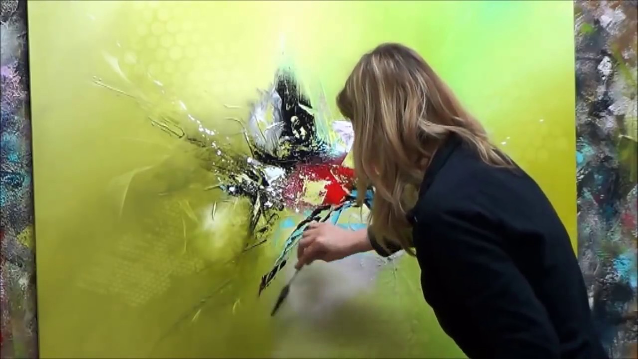 Démonstration de peinture abstraite (3) Elisabeth Toile